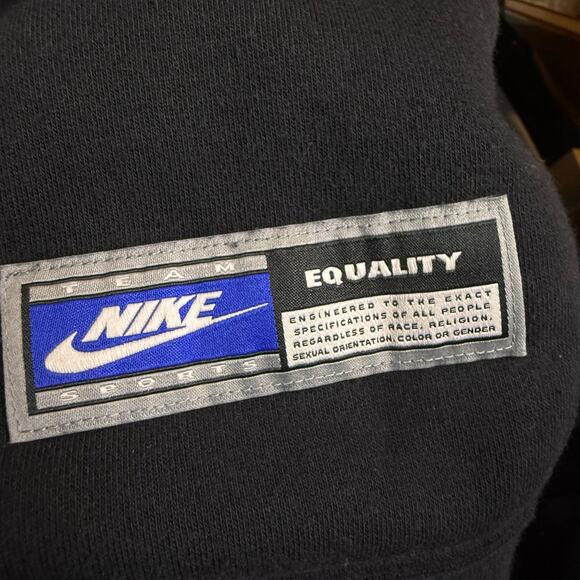 Nike Phoenix Fleece Equality Hoodie, Black Blue Trim, Plus Size Women's 3XL - Picture 4 of 9